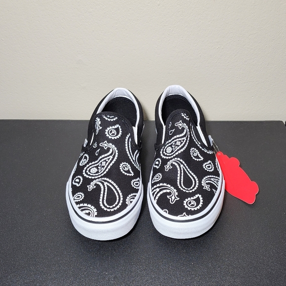 Vans Classic Slip On Black White Canvas Women's Shoes NEW - Picture 7 of 14